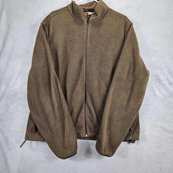 Woolrich Jacket Mens XL Brown Outdoor Fleece Full Zip - Picture 1 of 9